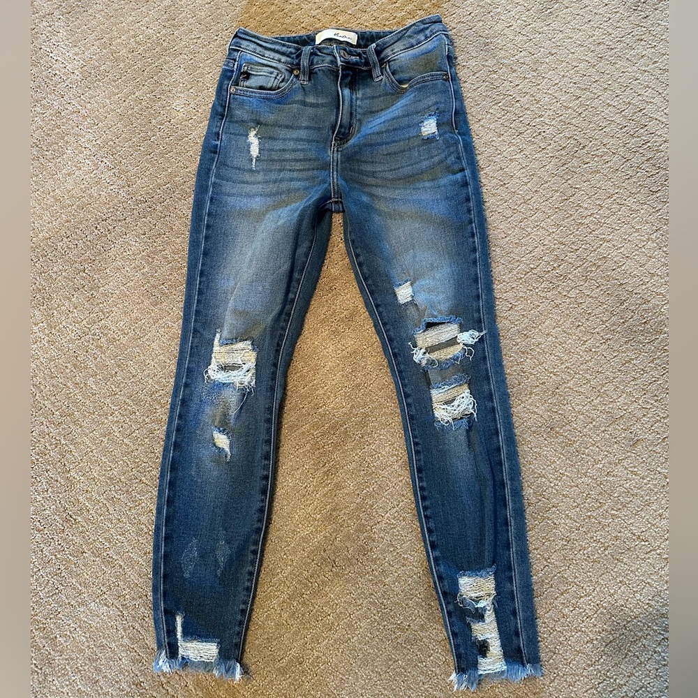 KanCan Distressed Skinny Jeans in Blue